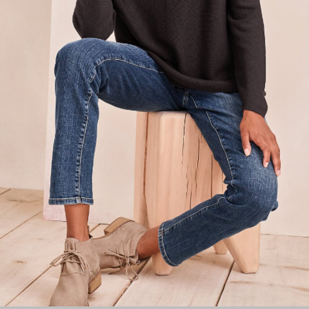 Eileen Fisher Organic Cotton Stretch Slim Cut Jeans, Medium Wash, Size 10